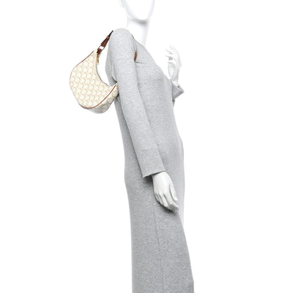 Celine Canvas Calfskin Ava Triomphe Shoulder Bag White 2 of 14