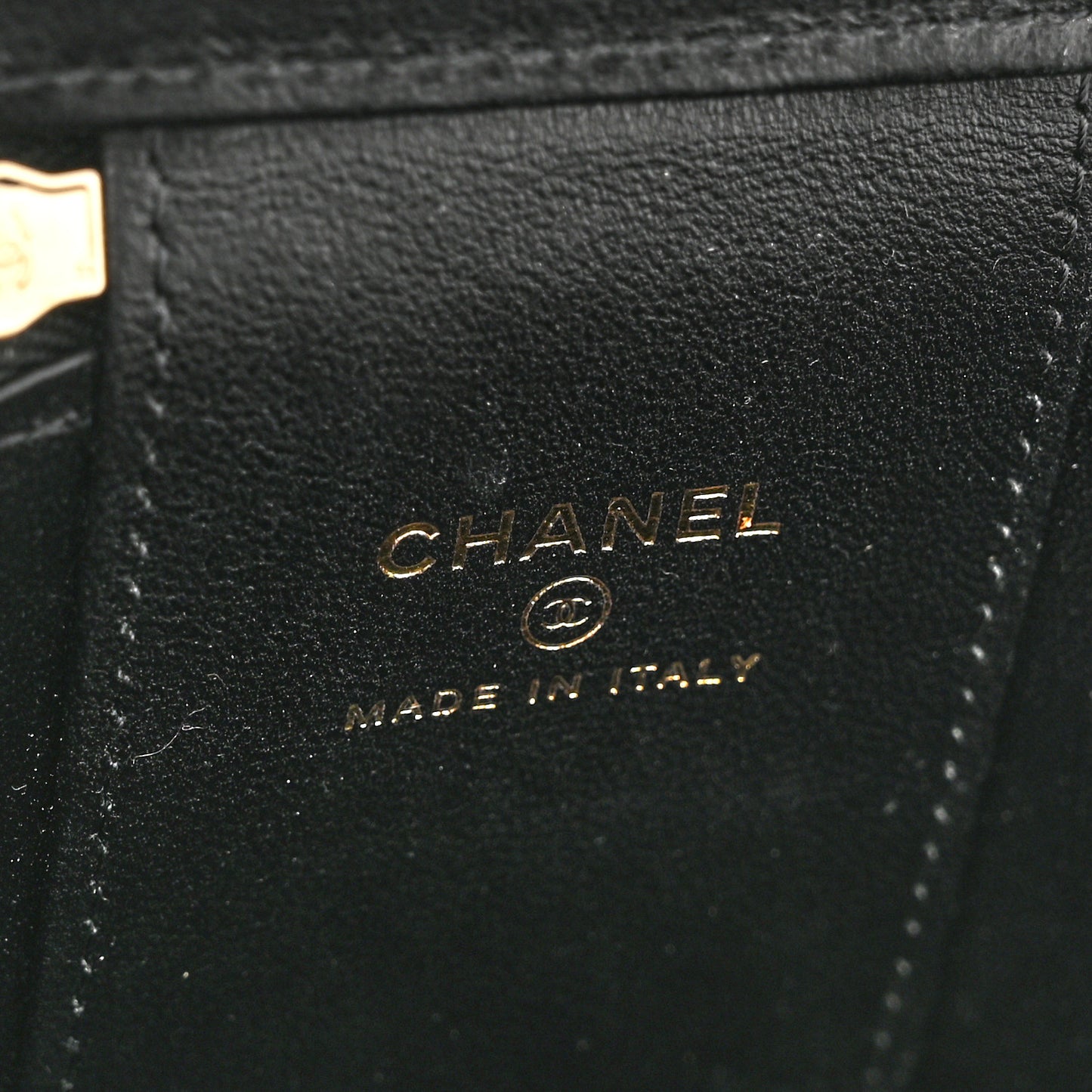 Lambskin Quilted Top Handle Mini Vanity Case With Chain Black