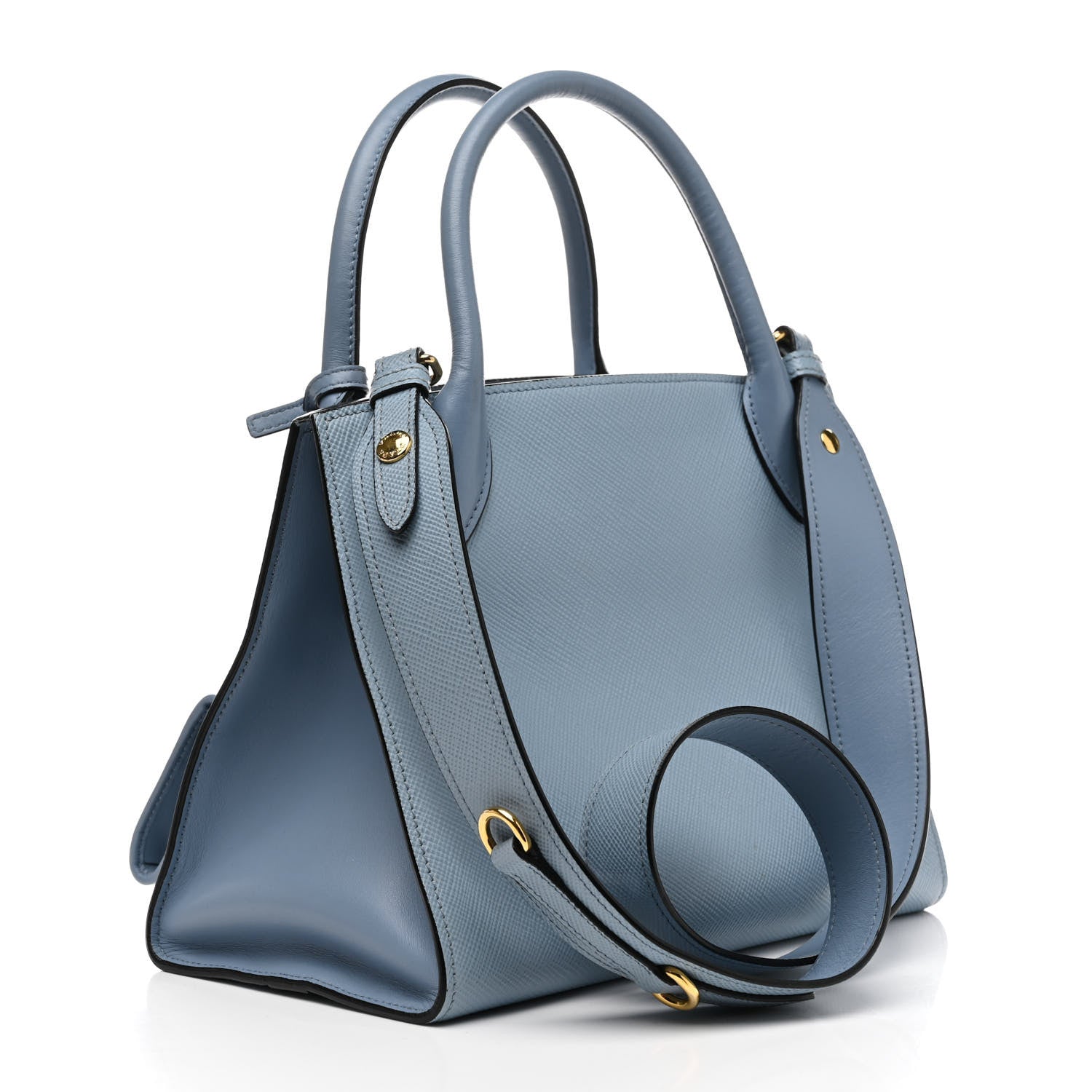 Prada Saffiano Cuir Calfskin Small Monochrome Top Handle Tote Astrale 2 of 12