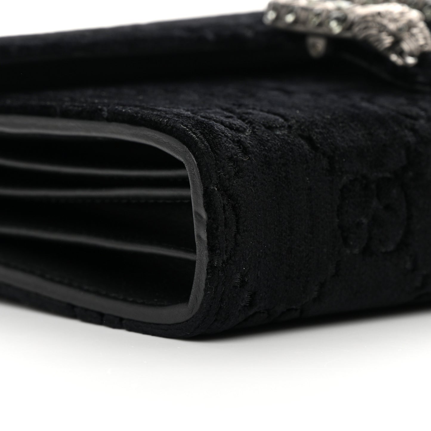 Velvet GG Monogram Mini Dionysus Chain Wallet Black