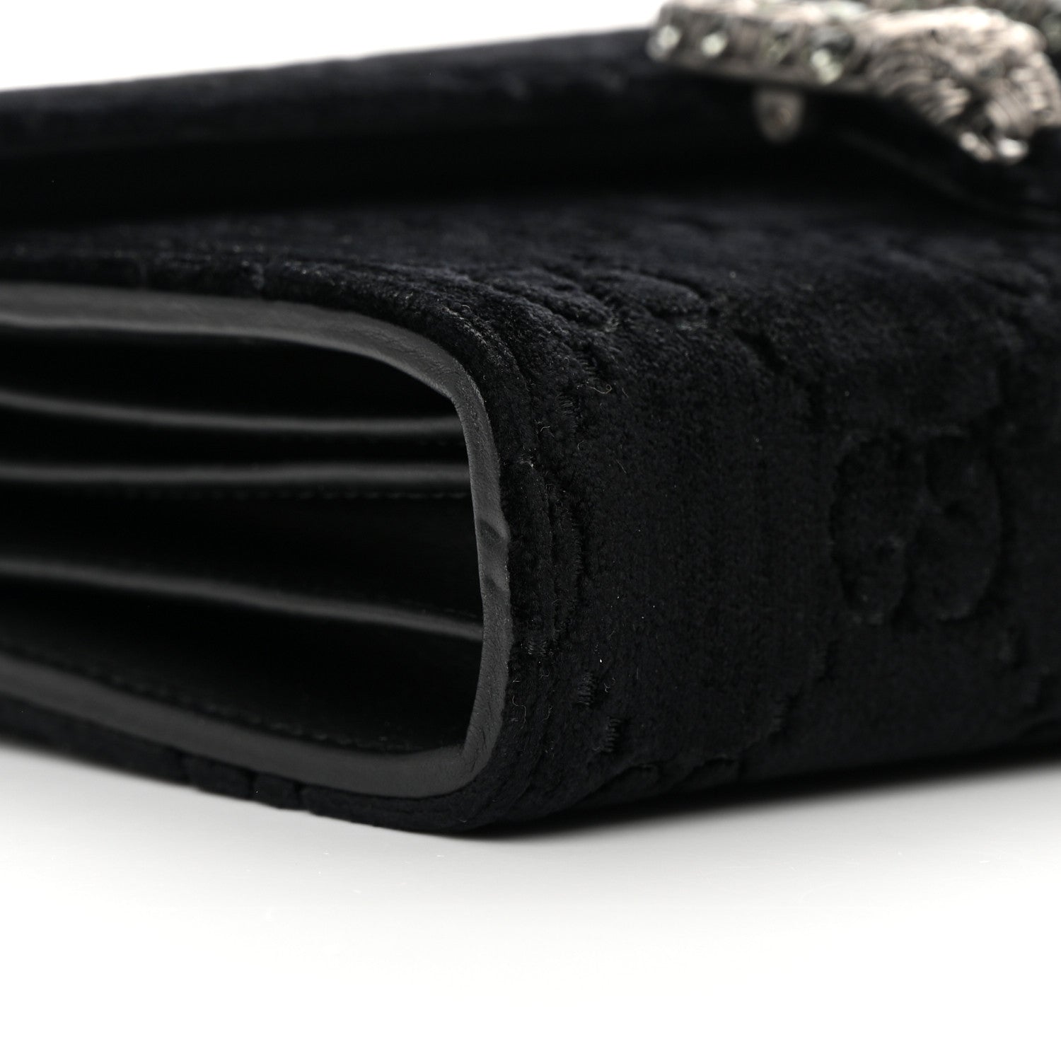 Gucci Velvet GG Monogram Mini Dionysus Chain Wallet Black 9 of 15