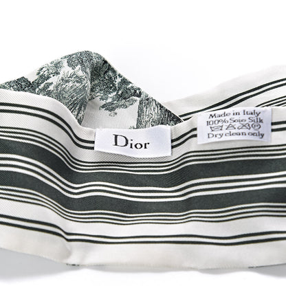 Christian Dior Silk Toile De Jouy Mitzah Scarf Green 3 of 5