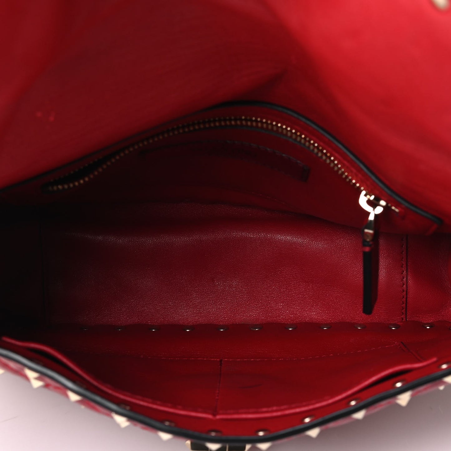 Nappa Medium Rockstud Spike Shoulder Bag Rosso Valentino