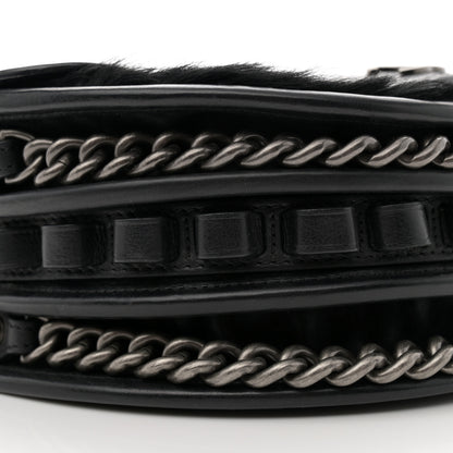 Chanel Pony Hair Calfskin Quilted Dallas Studded Saddle Bag Black 10 of 13