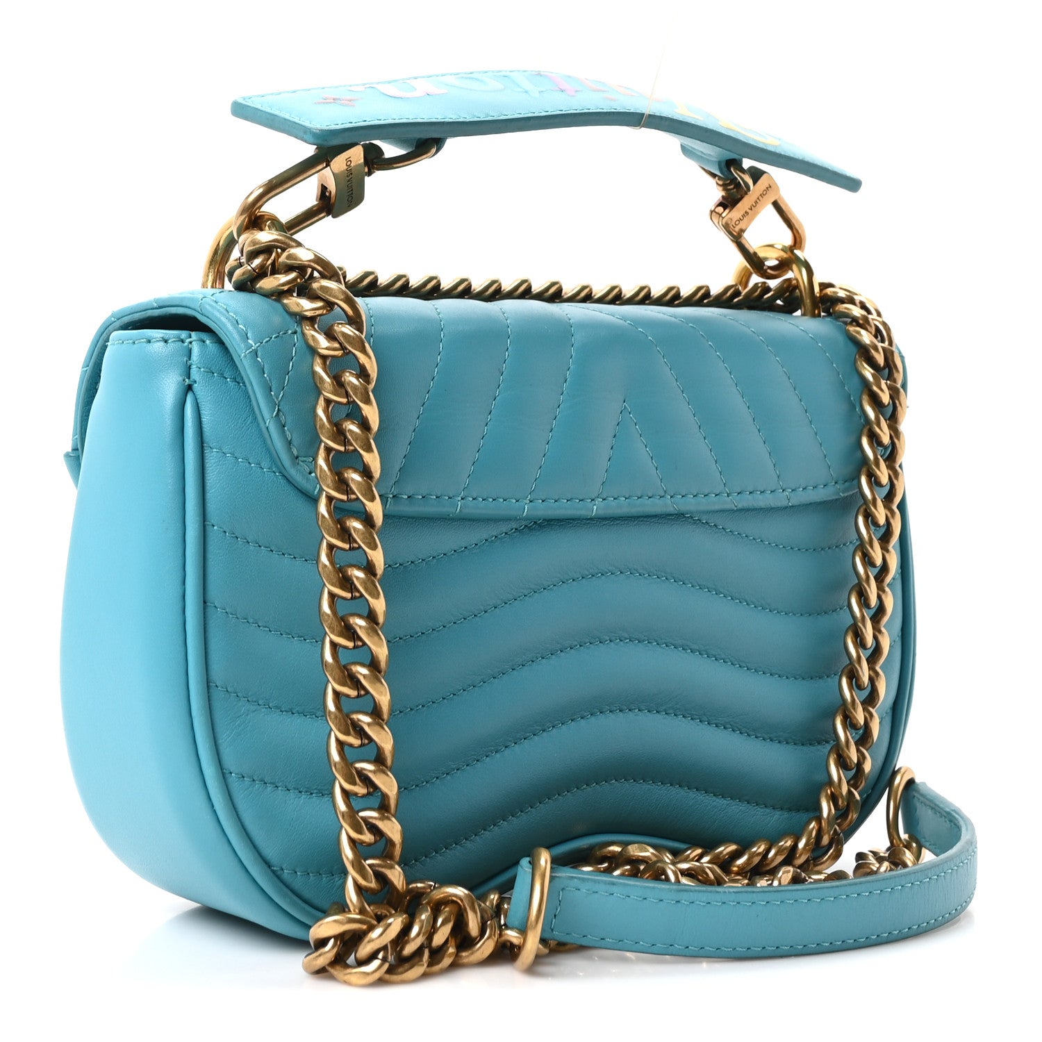 Louis Vuitton Calfskin New Wave Chain PM Malibu Green 3 of 9