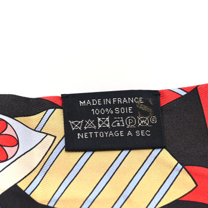 Hermes Silk Les Murmures de la Foret Twilly Rouge Jaune Bleu 3 of 4