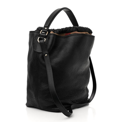 Burberry Grainy Calfskin Medium Check Ashby Hobo Black 3 of 18
