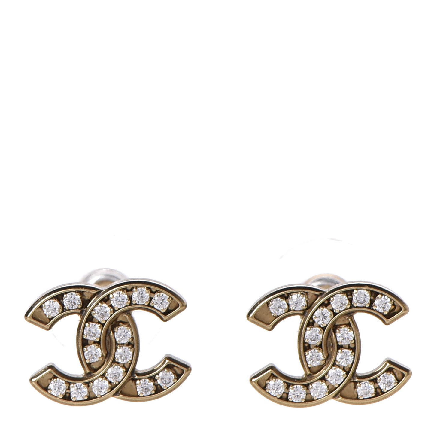 Crystal CC Earrings Gold