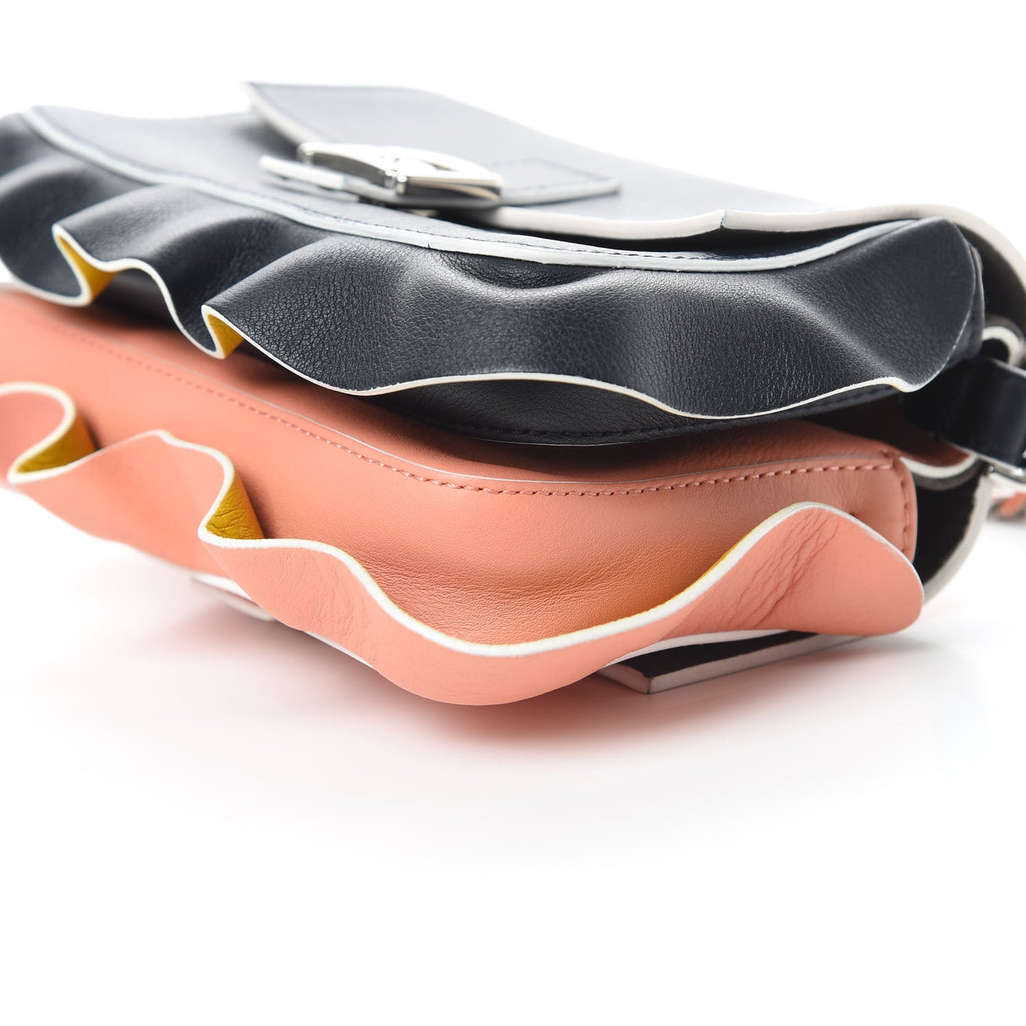 Vitello Dolce Waves Tri-Color Micro Double Baguette Blue Notte Chantilly