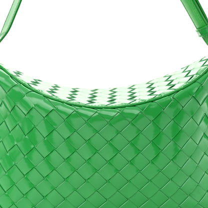 Bottega Veneta Brushed Calfskin Intrecciato Cradle Fold Over Shoulder Bag Parakeet 7 of 13