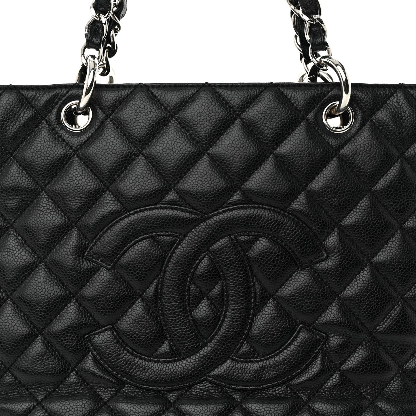 Caviar Quilted Grand Shopping Tote GST Black