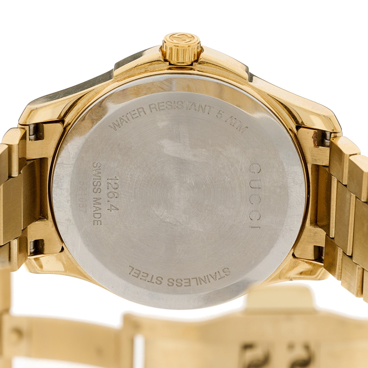 Gucci Stainless Steel 38mm G-Timeless Diamante Quartz Watch Gold 4 of 4