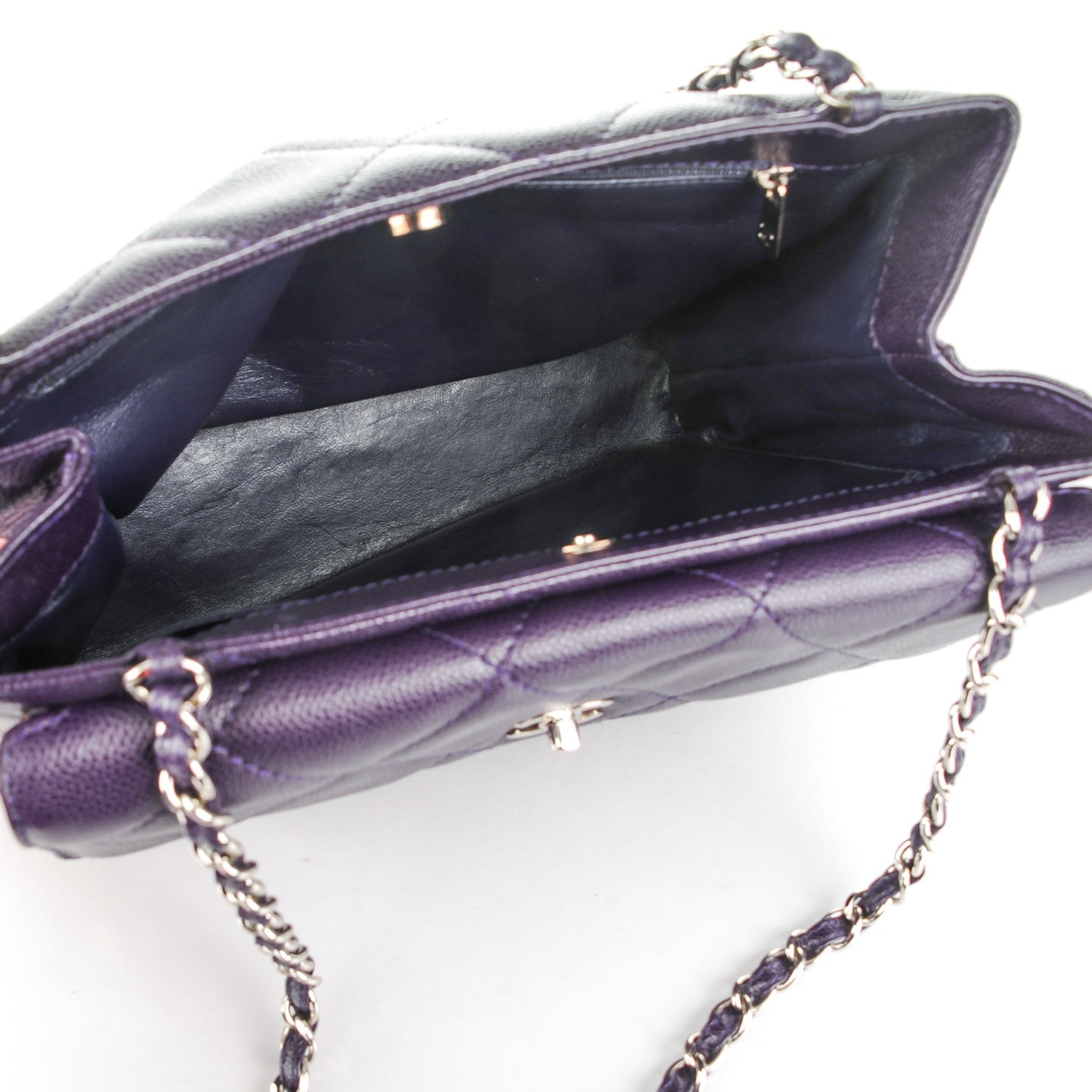 Chanel Caviar Quilted Flap Shoulder Bag Purple 6 of 9