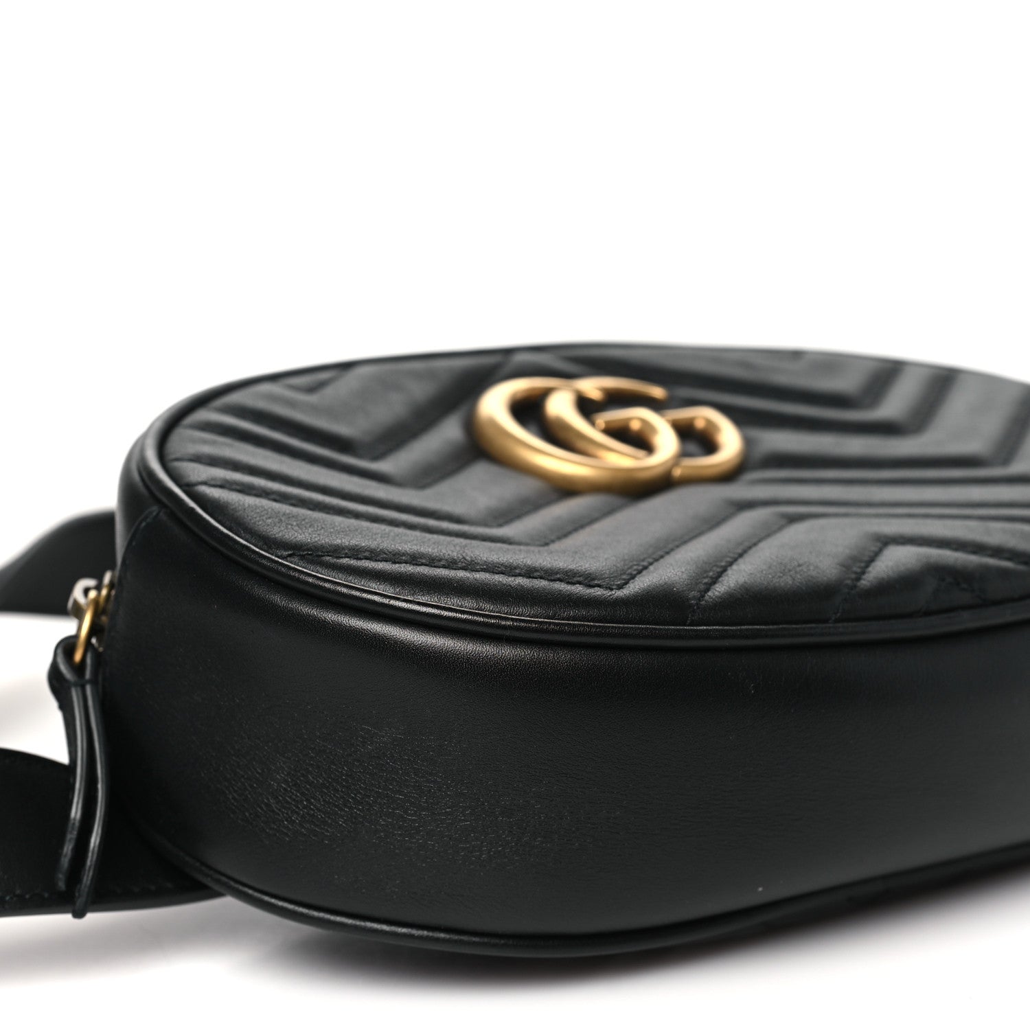 Gucci Calfskin Matelasse GG Marmont Belt Bag 85 34 Black 9 of 11