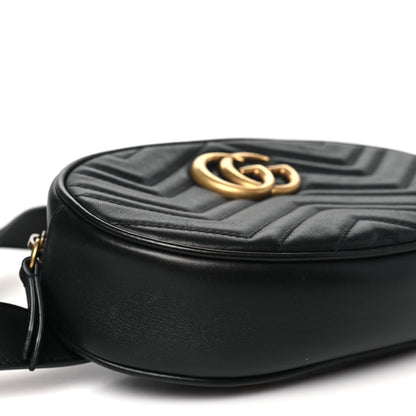 Gucci Calfskin Matelasse GG Marmont Belt Bag 85 34 Black 9 of 11