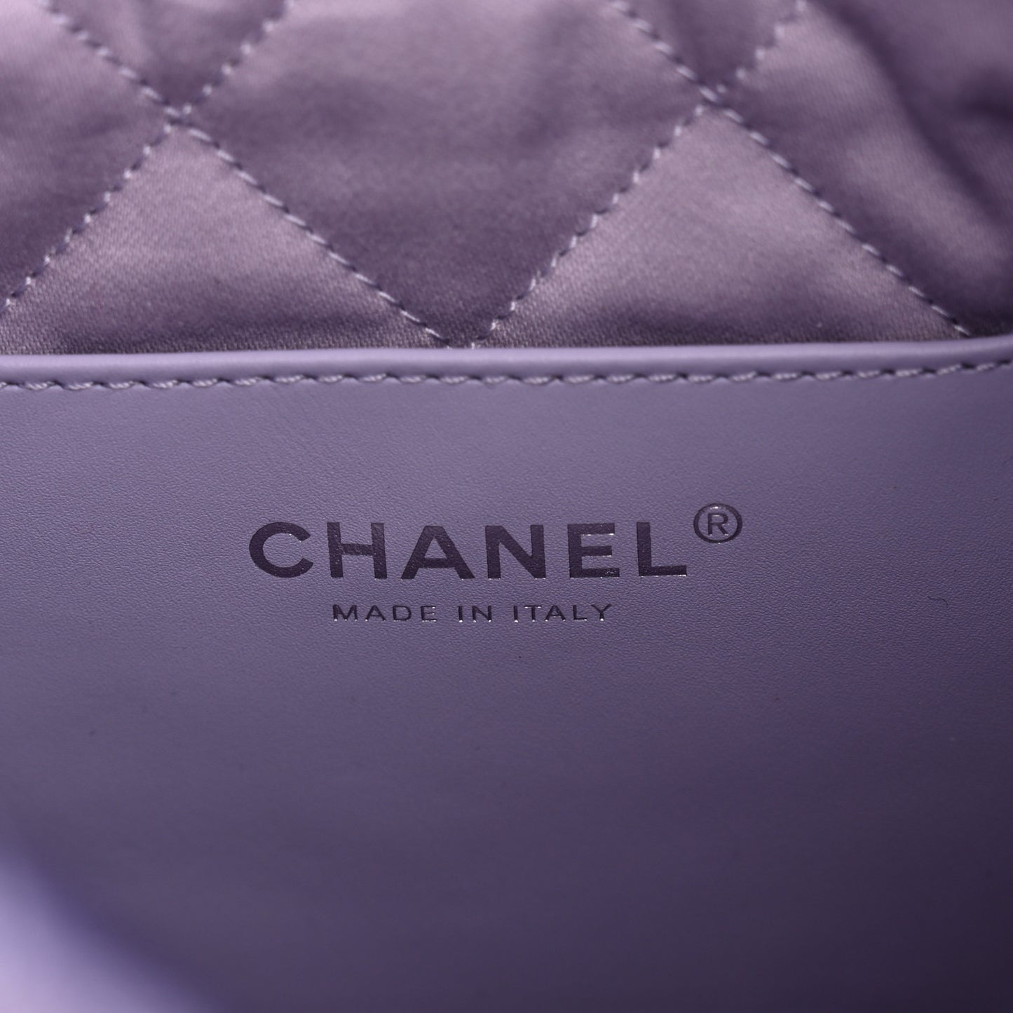 Metallic Calfskin Quilted Mini Chanel 22 Lilac