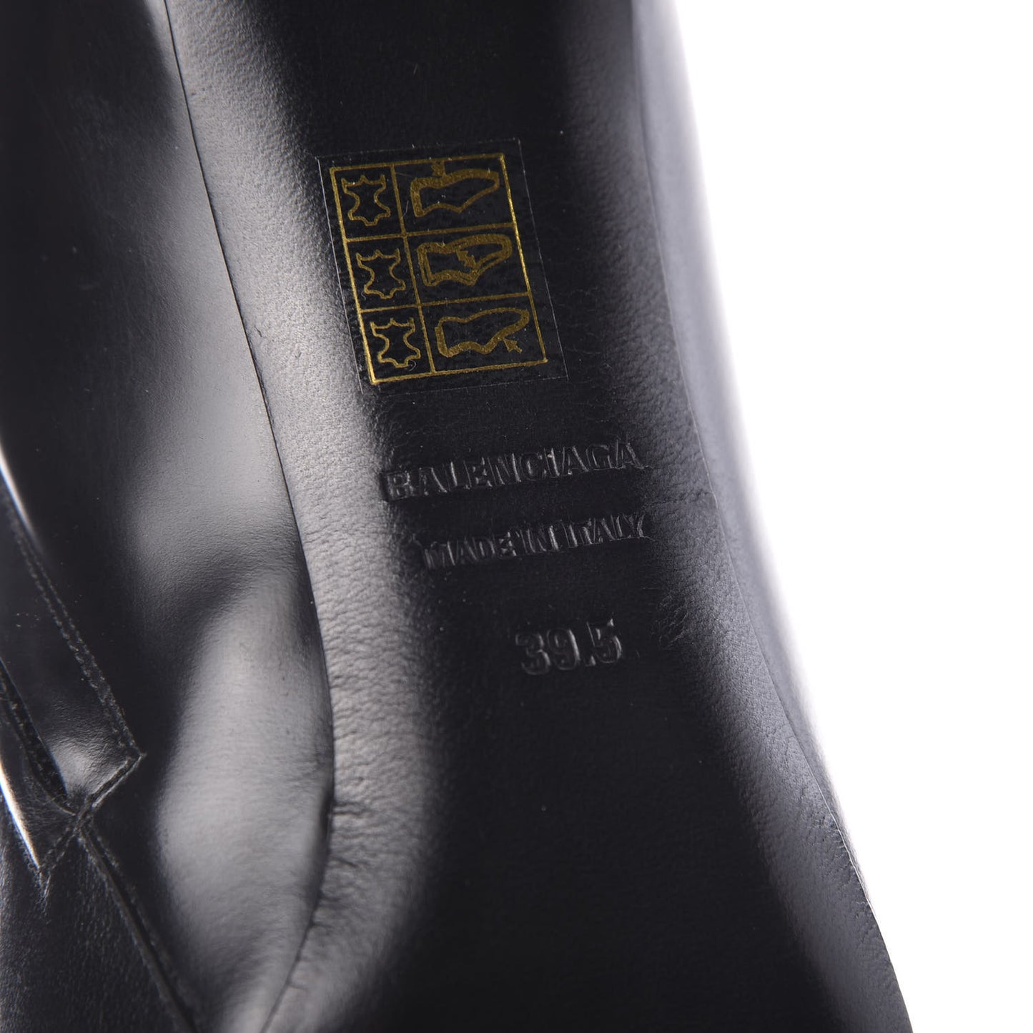 Calfskin Varenne BB Double Square 80mm Booties 39.5 Black Gold