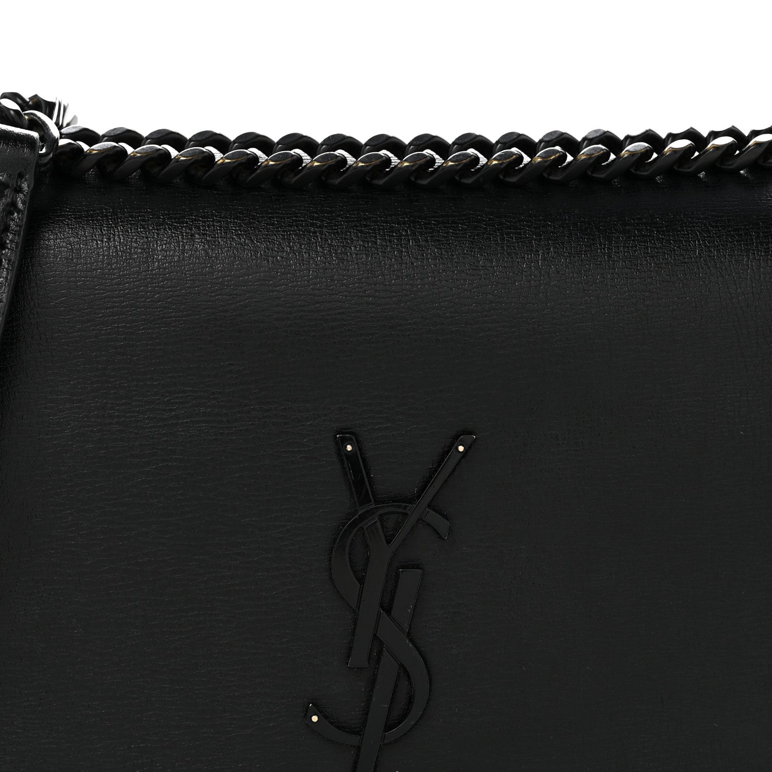 Saint Laurent Calfskin Medium Monogram Sunset Satchel Black 8 of 16