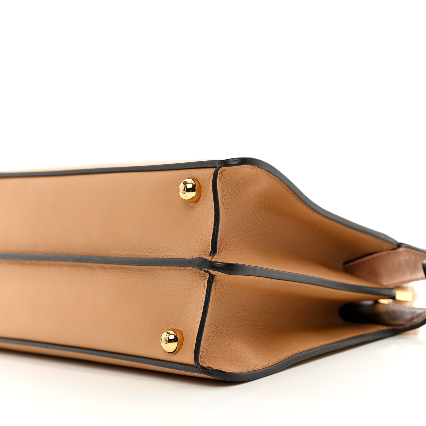 Vitello Seta Nappa Bi-Color Small Peekaboo I SEE U Satchel Miele Scuro Light Rose Ghianda
