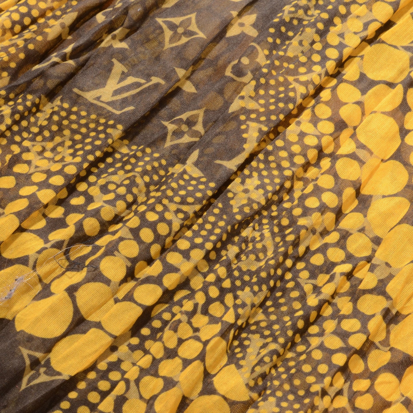Cotton Monogram Kusama Infinity Dots Pareo Scarf Yellow