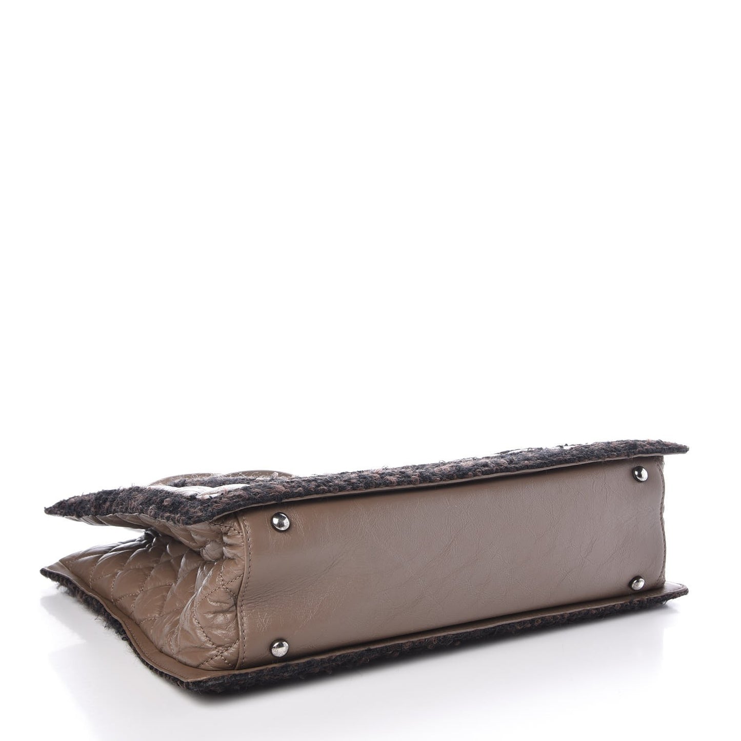 Aged Calfskin Tweed Medium Secrets Tote Taupe
