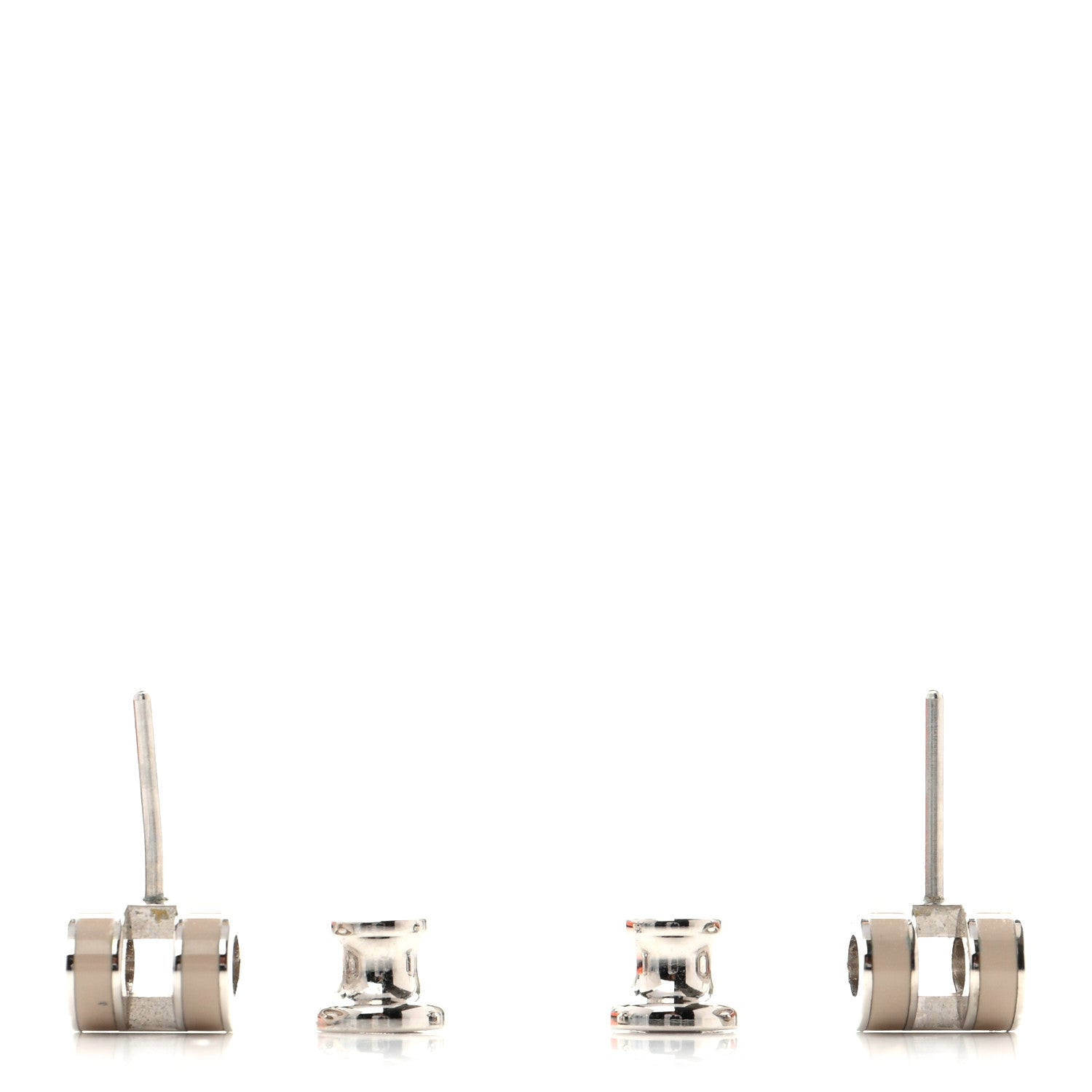 Hermes Palladium Lacquered Mini Pop H Earrings Marron Glace 3 of 5