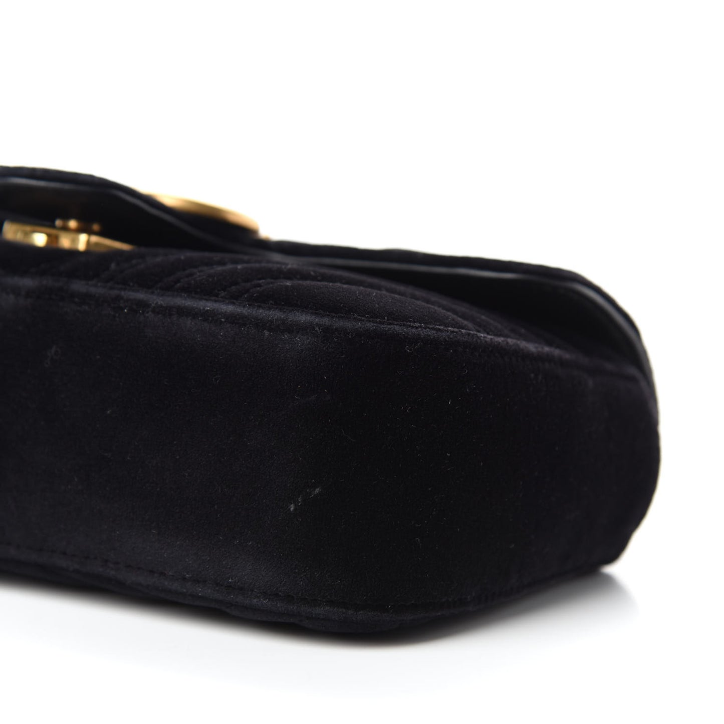 Velvet Matelasse Mini GG Marmont Shoulder Bag Black