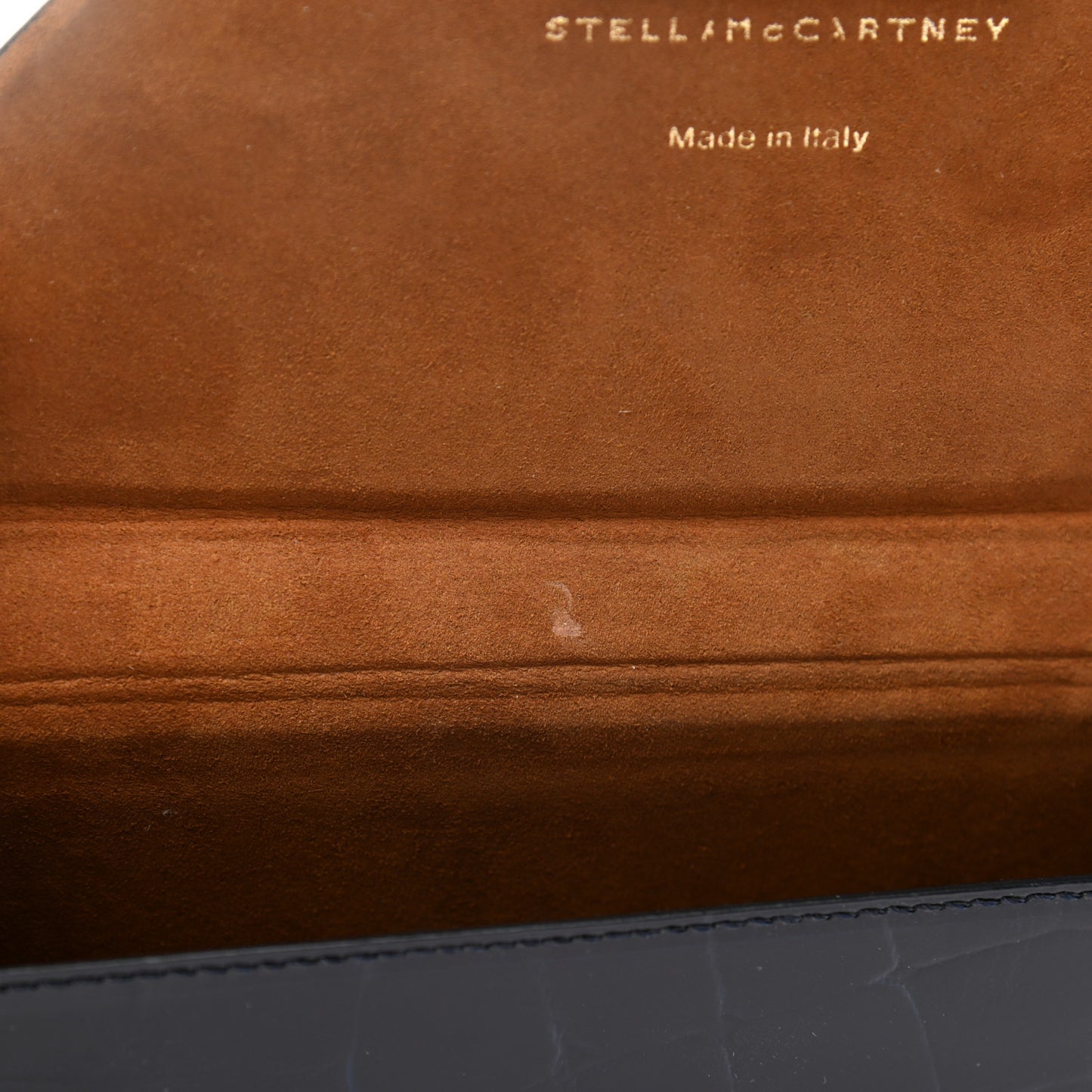 Eco Patent Crocodile Embossed Envelope Clutch Black