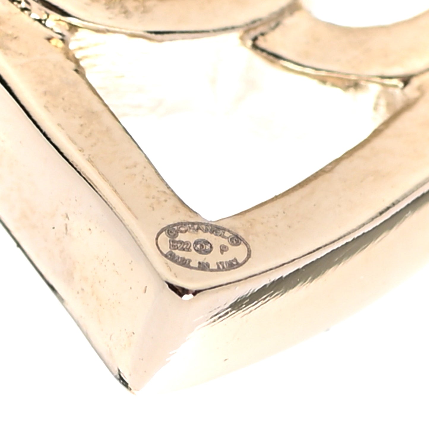 Metal CC Heart Coco In Love Earrings Gold