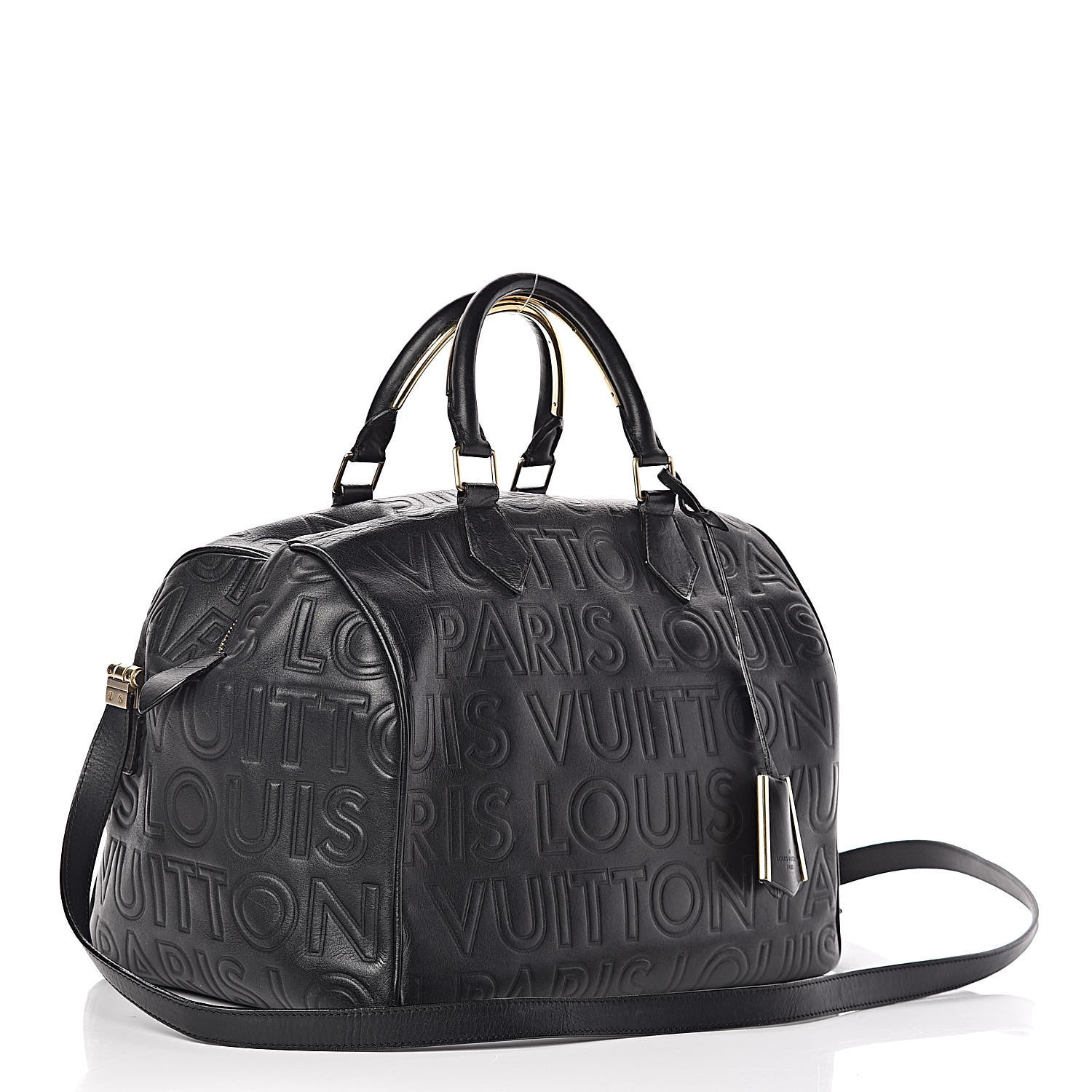 Louis Vuitton Calfskin Embossed Speedy Cube 30 Black 3 of 12