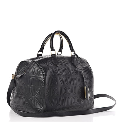 Louis Vuitton Calfskin Embossed Speedy Cube 30 Black 3 of 12