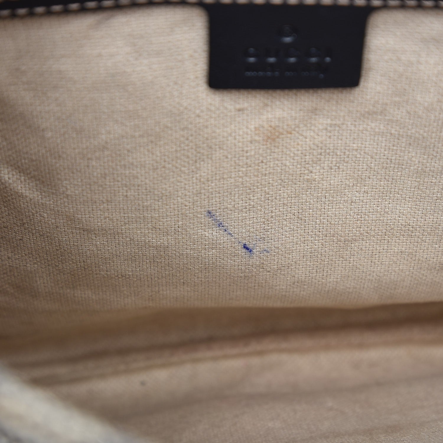 Gucci GG Supreme Monogram Small Flat Side Zip Messenger Bag Beige Blue 9 of 9