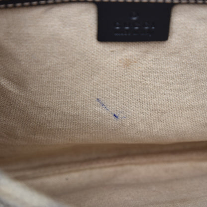 Gucci GG Supreme Monogram Small Flat Side Zip Messenger Bag Beige Blue 9 of 9