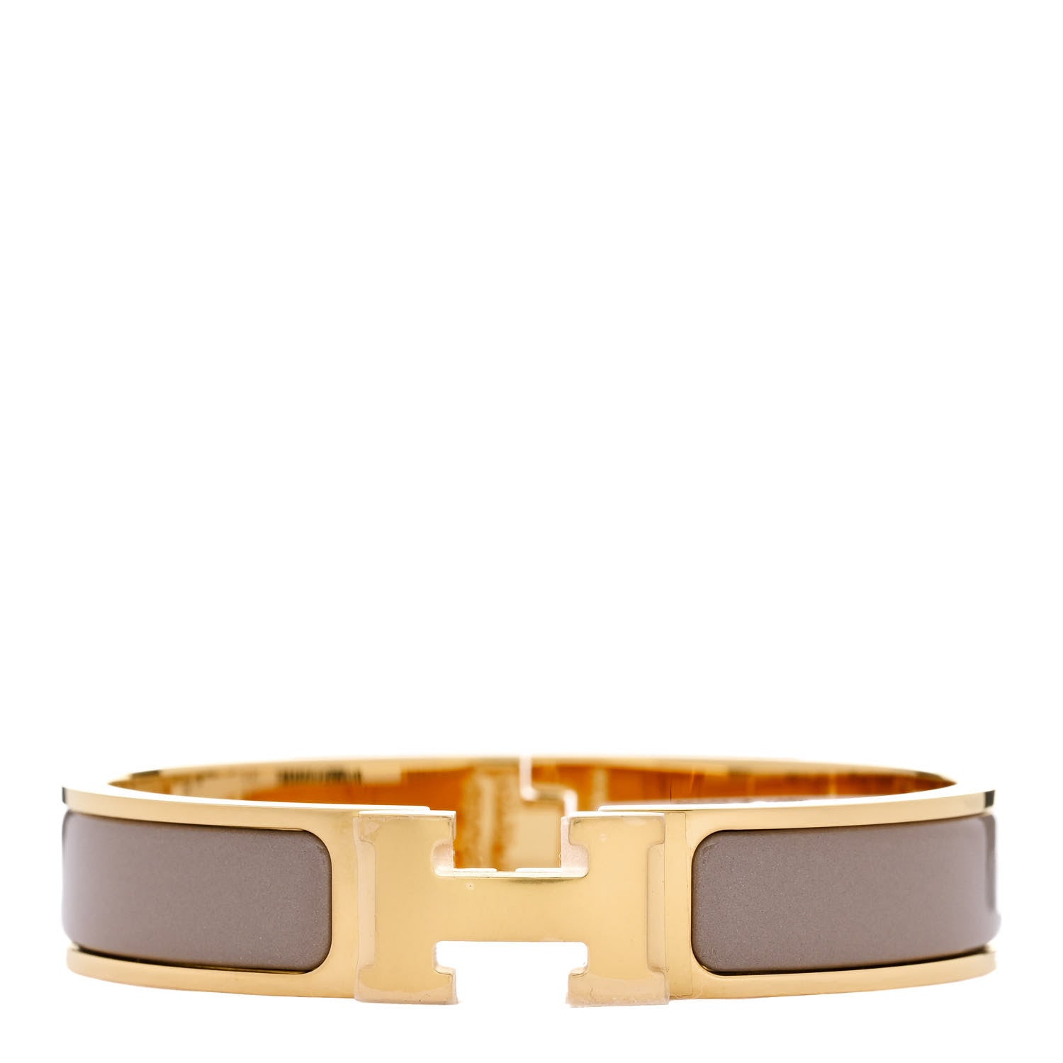 Hermes Enamel Narrow Clic Clac H Bracelet PM Marron Glace 1 of 5