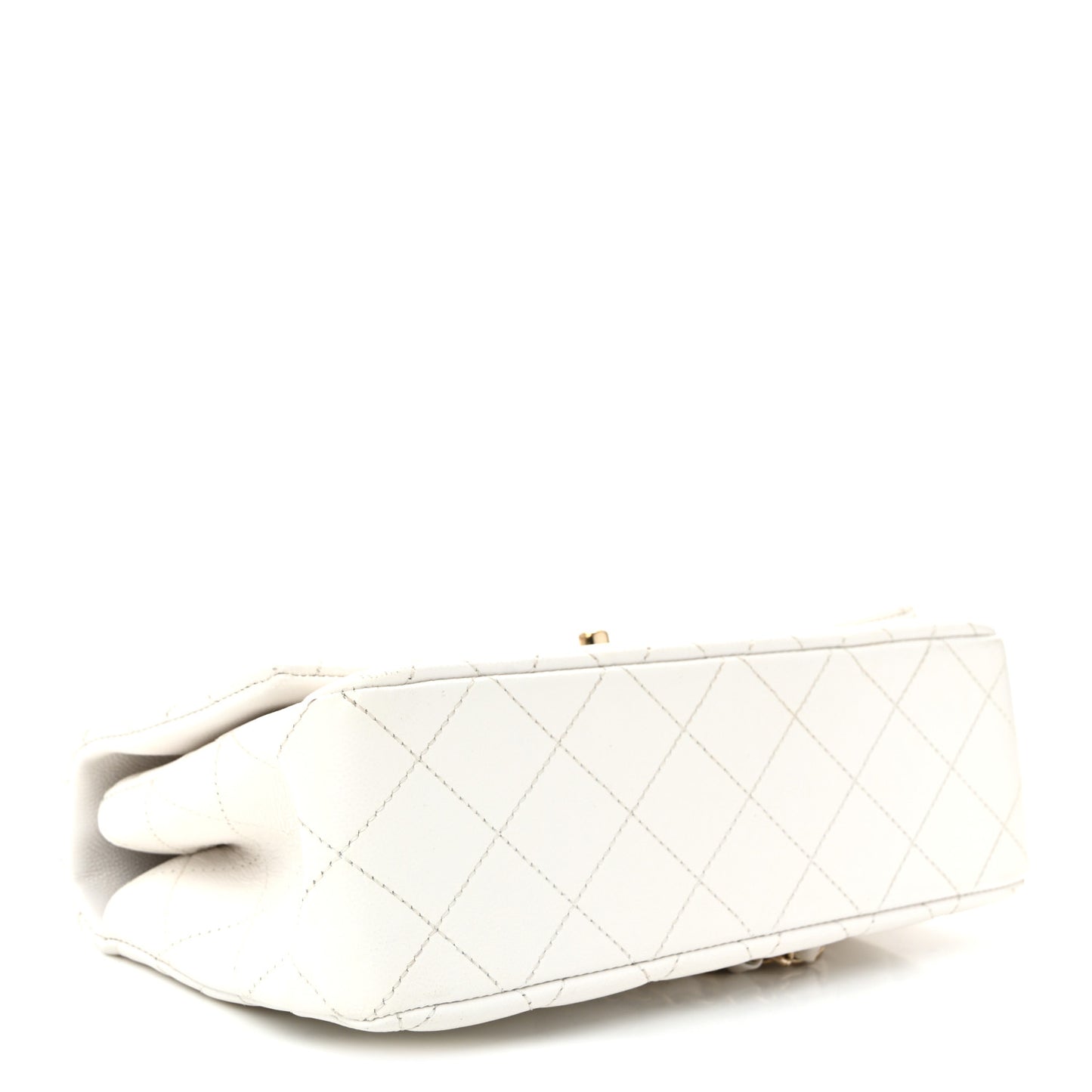 Caviar Quilted Small Top Handle Flap With Chain Black White