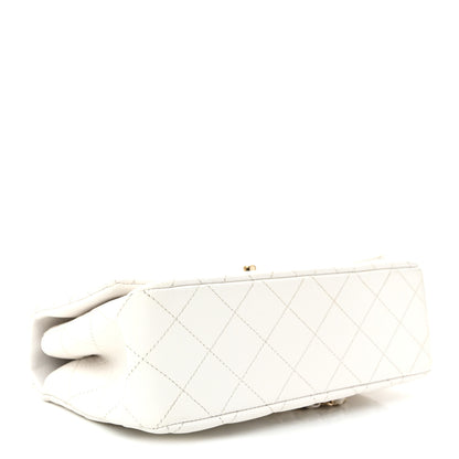 Chanel Caviar Quilted Small Top Handle Flap With Chain Black White 4 of 11