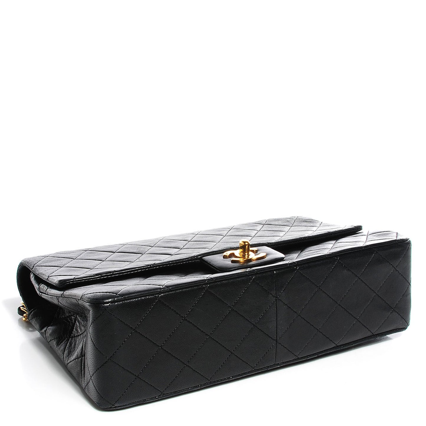 Lambskin Medium Single Flap Black
