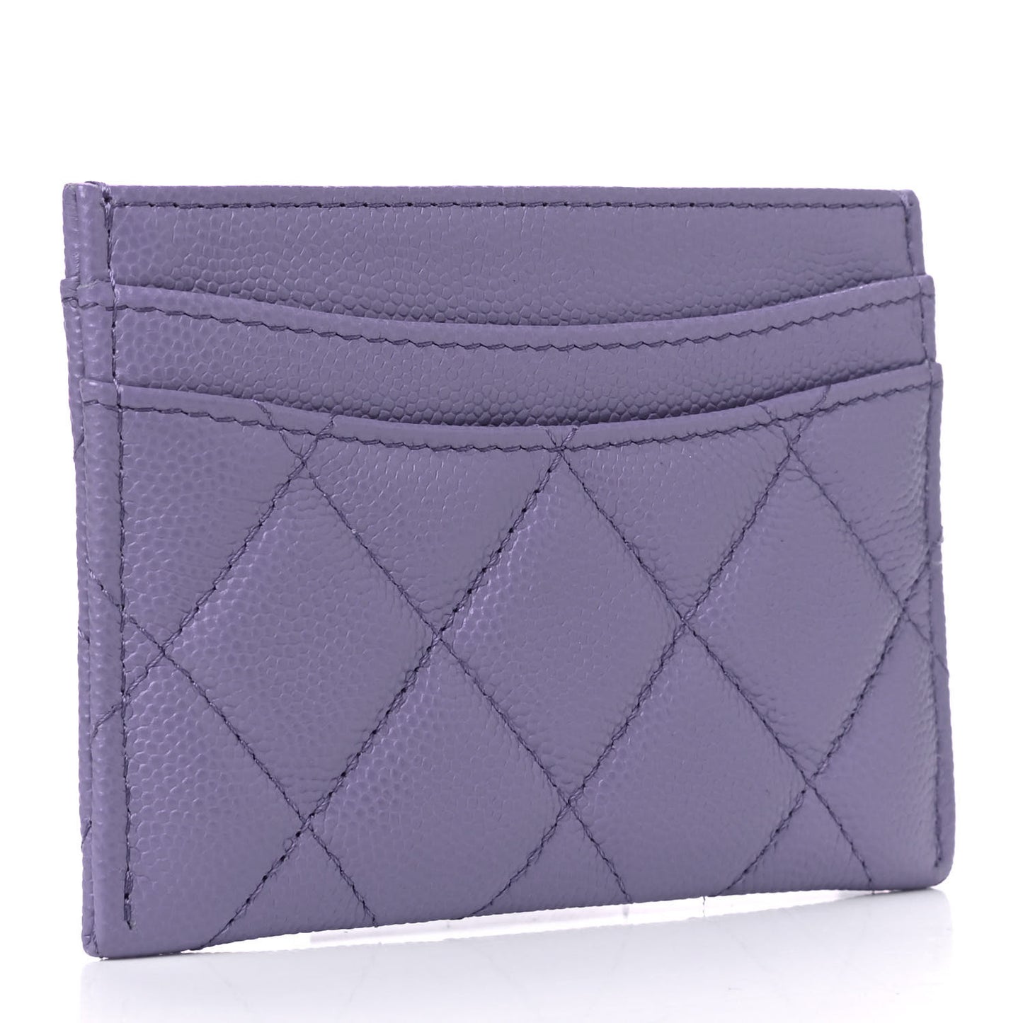 Caviar Quilted Card Holder Purple
