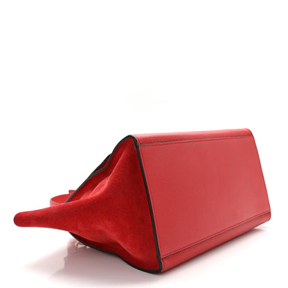 Celine Drummed Calfskin Suede Medium Trapeze Coquelicot 4 of 9