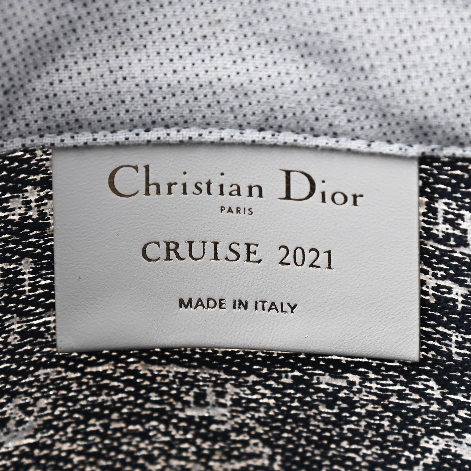 Christian Dior Canvas Print Cruise Tote Ivory Black 8 of 9