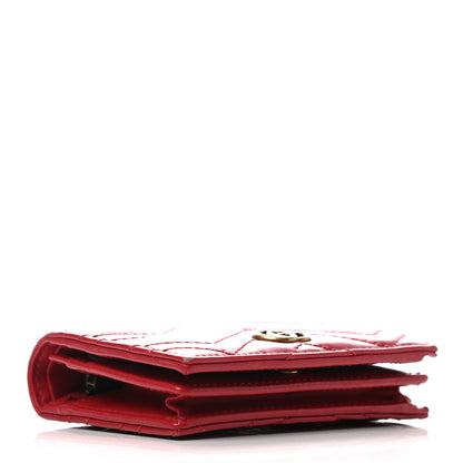Gucci Calfskin Matelasse GG Marmont Card Case Wallet Hibiscus Red 3 of 7