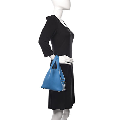 Hermes Taurillon Clemence Picotin Lock 18 PM Bleu Zanzibar 2 of 12