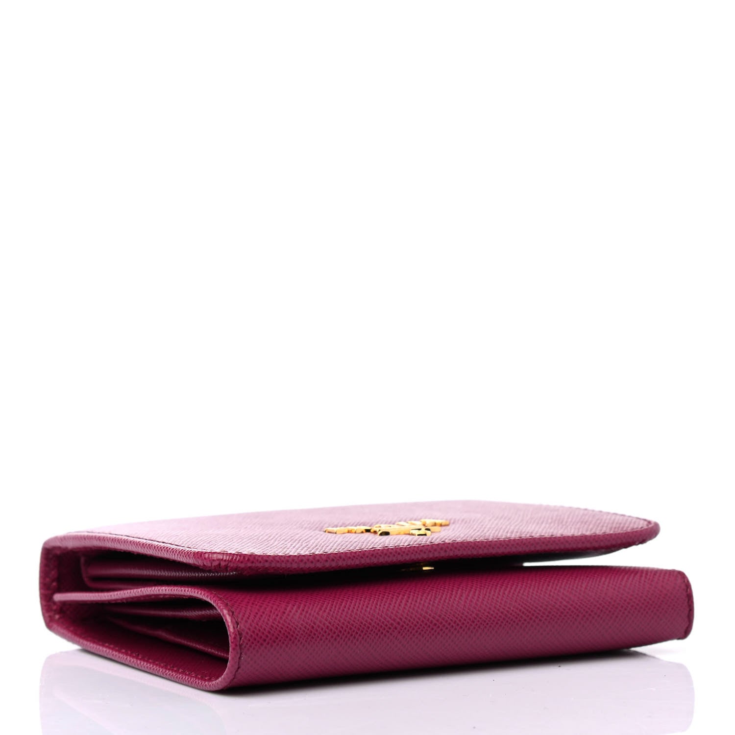 Prada Saffiano Metal Tri-Fold Wallet Ametista 3 of 4