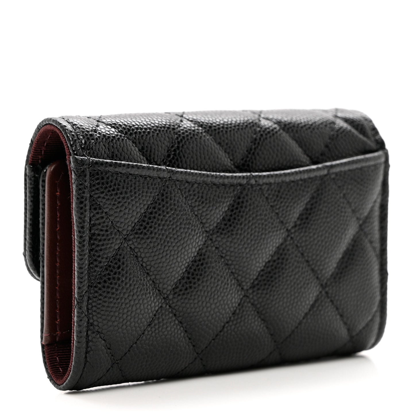 Caviar Quilted Classic 4 Key Holder Wallet Black