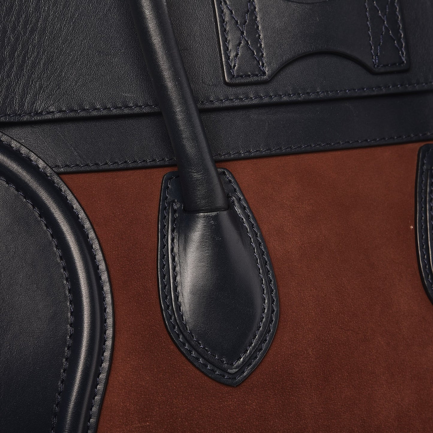 Nubuck Smooth Calfskin Mini Tri-Color Luggage Marron