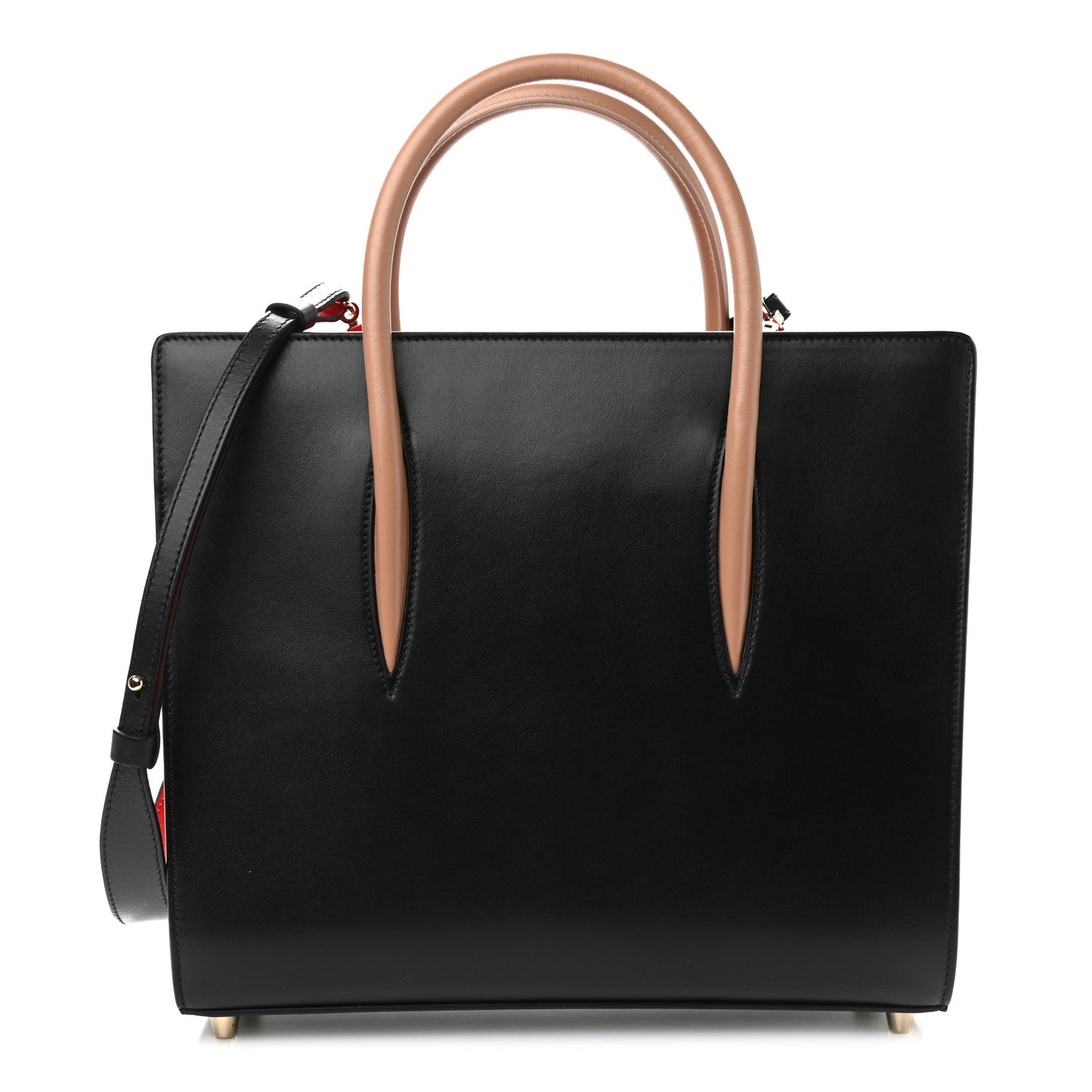 Calfskin Patent Leopard Spiked Medium Paloma Black