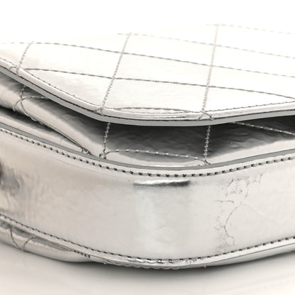 Chanel Hammered Metallic Calfskin Quilted Flap Silver 8 of 11