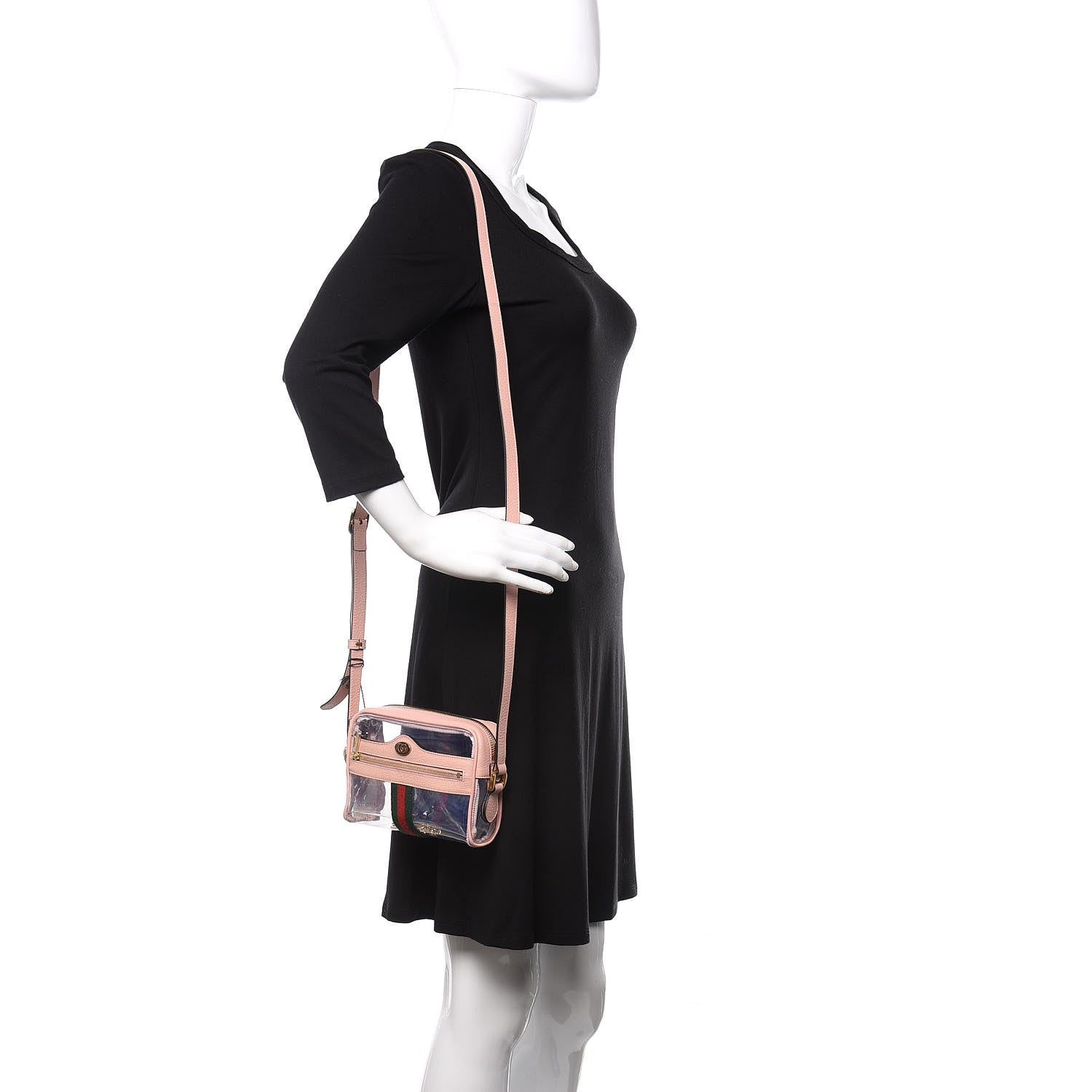 Gucci Vinyl Web Mini Ophidia Transparent Shoulder Bag Perfect Pink 2 of 11