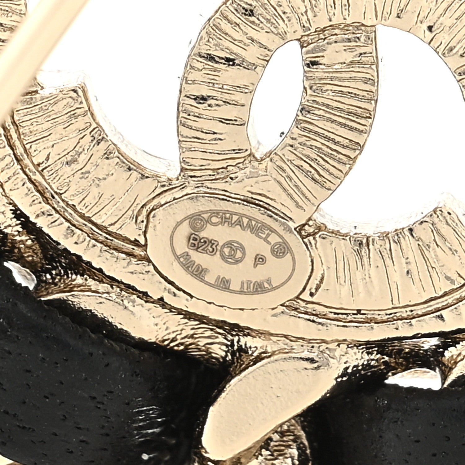 Chanel Lambskin Crystal 5 CC Brooch Black Gold 3 of 3