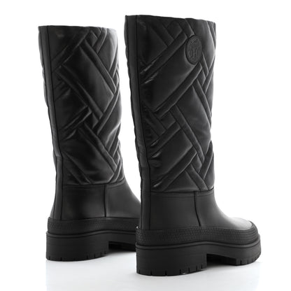 Hermes Suede Goatskin Quilted Fuji Boots 37 Black 4 of 9